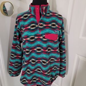 Patagonia Synchilla Aztec Southwest T-snap Fleece Pullover Size Large